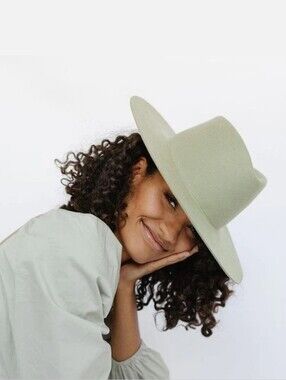 Gigi PIP X Dae Light Sage Wide Brim Wool Fedora Hat